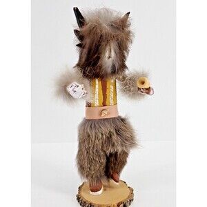 Hopi Kachina Owl Spirit SIGNED "Owl Eram" on Wood Stand "Read"